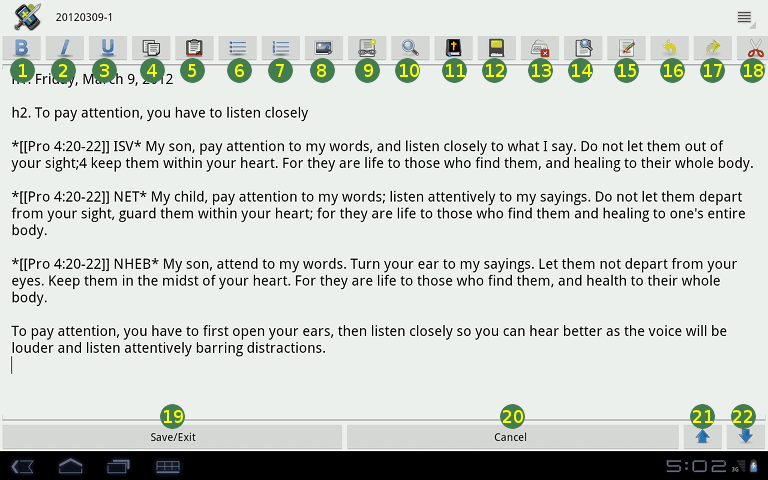 Mini users guide editor screen shot Mini users guide editor screen shot