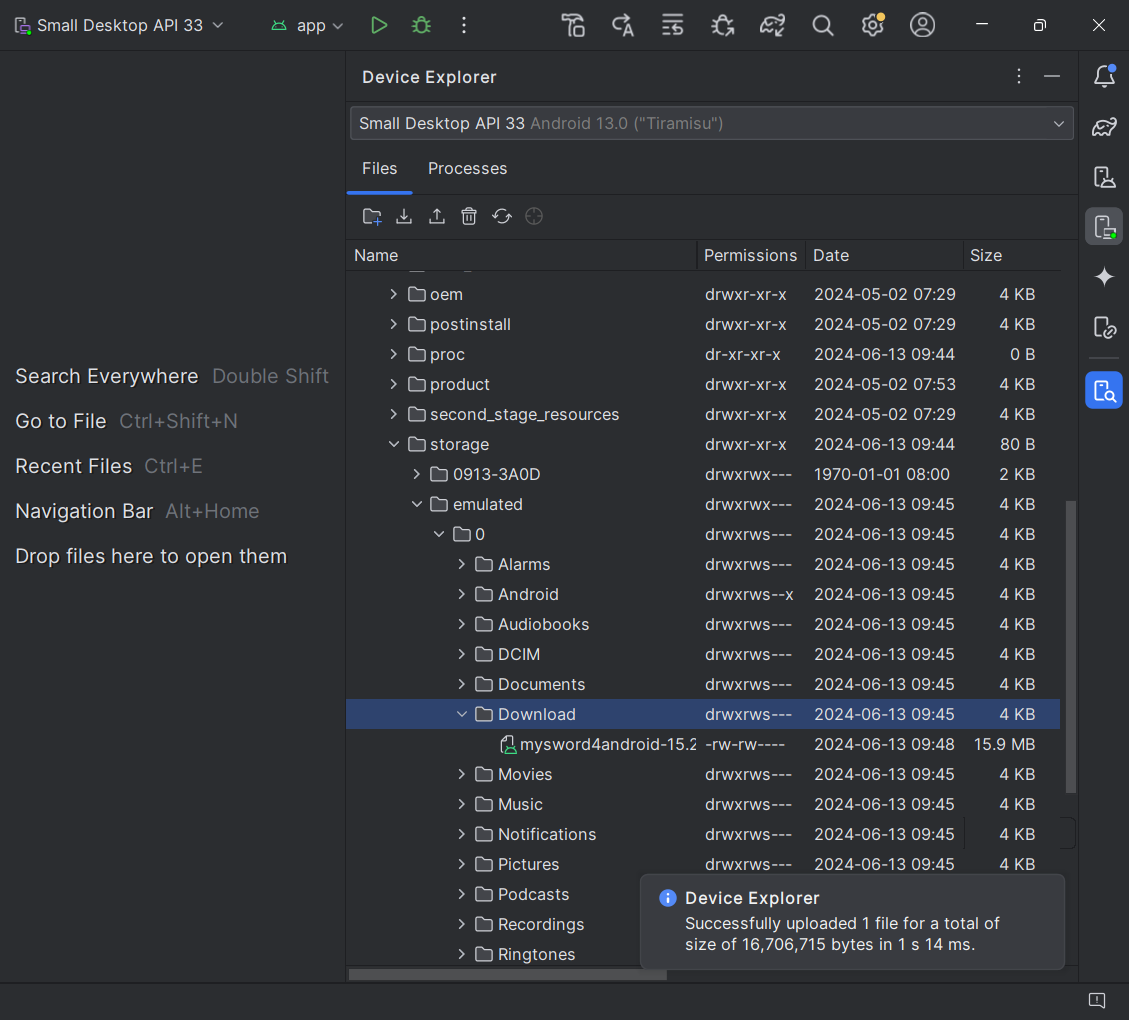 Android Studio Device Explorer